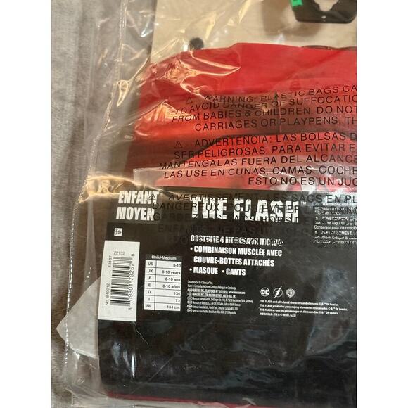 NWT DC The Flash Costume Size Medium‎ Kid with Mask & Gloves Pretend Play - Picture 3 of 3